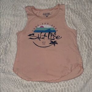 Salt Life Pink Graphic Girls' Tank with Beach Logo